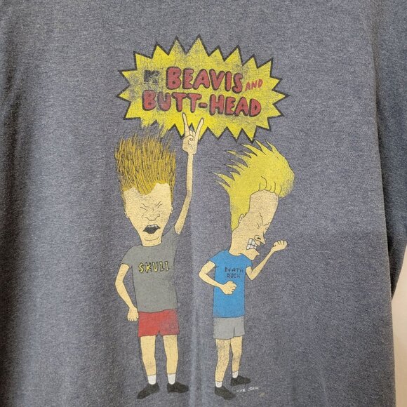 Beavis And Butt-Head Graphic T-Shirt Gray Mens Large Short‎ Sleeve no tags - Picture 2 of 5